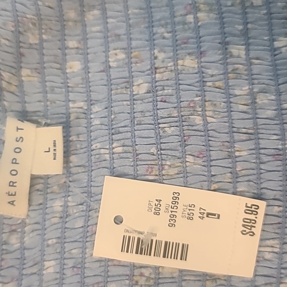 Aeropostale spaghetti strap blue floral midi dress size large - Picture 4 of 5